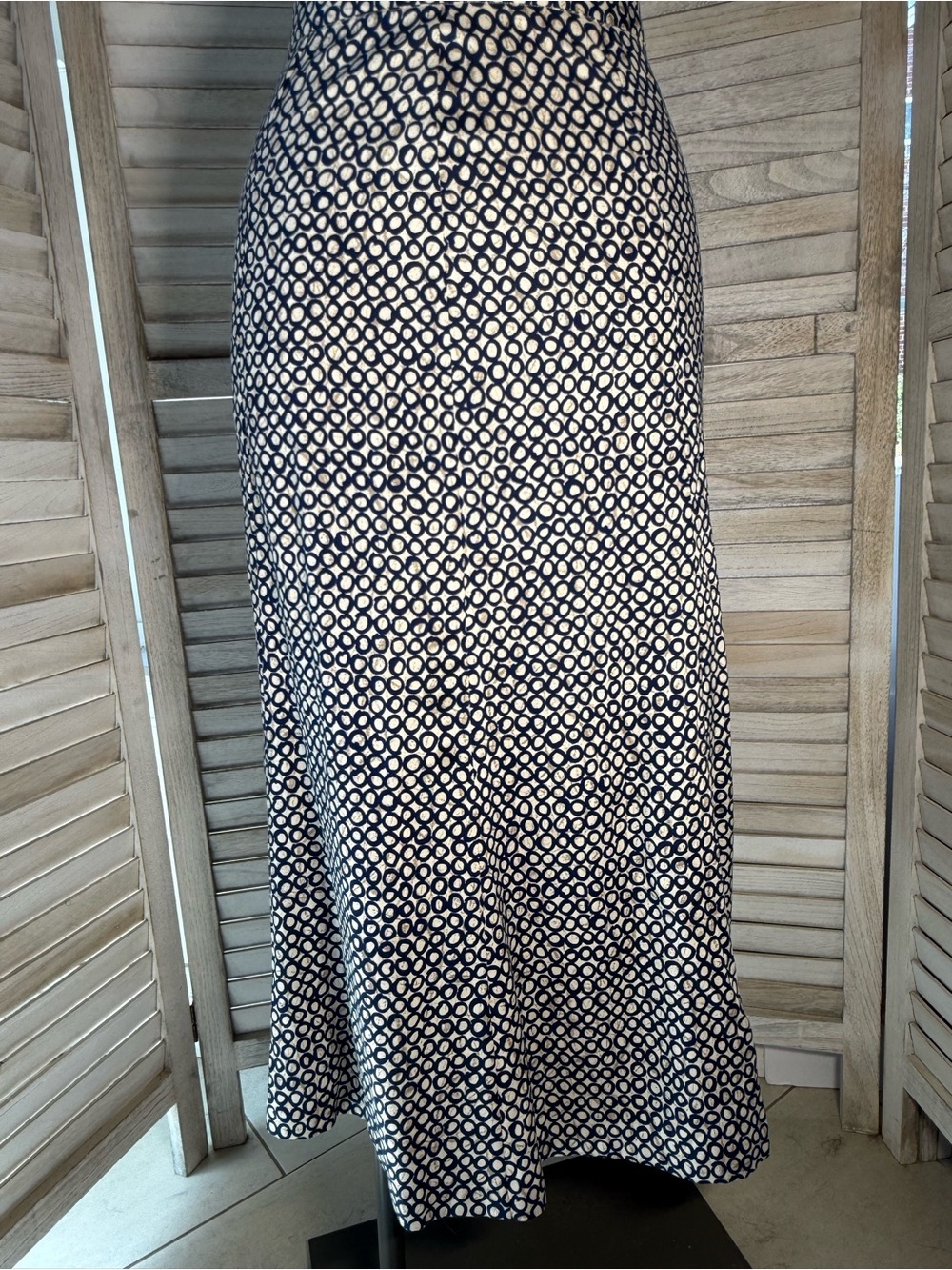 Vintage Pendleton Petites Blue Geometric Circle Print Midi Skirt - Size 6P